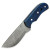 Timber Wolf Damascus Fixed Blade Hunting Knife w/ Sheath - Blue Pakkawood