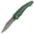 Timber Wolf Pakkawood & Damascus Steel Folding Knife - Emerald Green