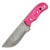 Timber Wolf Pakkawood Damascus Fixed Blade Hunter Knife - Pink