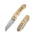 CIVIVI Pragma Prime Button Lock Stonewash Aluminum Champagne