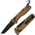 Kizer Aegis T Clutch Lock  AEB-L Black Partially Serrated G10 Tan