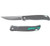 CRKT Scar Flipper D2 Satin - Aluminum Grey Textured/Green Accents
