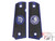 Angel Custom CNC Machined Tac-Glove "Zodiac" Grips for Tokyo Marui/KWA/Western Arms 1911 Series Airsoft Pistols - Navy Blue (Sign: Virgo)