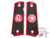 Angel Custom CNC Machined Tac-Glove "Zodiac" Grips for Tokyo Marui/KWA/Western Arms 1911 Series Airsoft Pistols - Red (Sign: Leo)