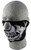 Neoprene 1/2 Face Mask, Chrome Skull Face
