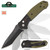 Bear Bold Action Black Pocket Knife – OD Green G10 Handle