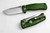 Lion Steel SR2 Mini - Green Aluminium Handle, Satin Blade