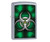 Zippo Classic Lighter - Green Biohazard (Brushed Chrome)