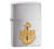 Zippo Classic Lighter - Navy Anchor Emblem (Brushed Chrome)