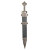 Julius Caesar's Sword w/Black Scabbard & Silver Finish