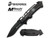 USMC Marine Leatherneck Assisted Opening Folding Rescue Knife with 3.25" Clip Style Blade Seatbelt Cutter & Glass Breaker - Black