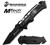 USMC Marine Leatherneck Assisted Opening Folding Rescue Knife with 3.25" Spear Point Blade - Black