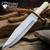 Timber Rattler Ivory Dusk Bone Handle Bowie Knife w/Leather Sheath