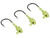 Mustad Bullet Head 1/2 OZ 1X Strong 2XL - Pack of 3 (Color: Green Glow UV with Red Eyes / Size 4/0)