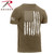 Rothco Distressed US Flag Athletic Fit T-Shirt - Coyote Brown