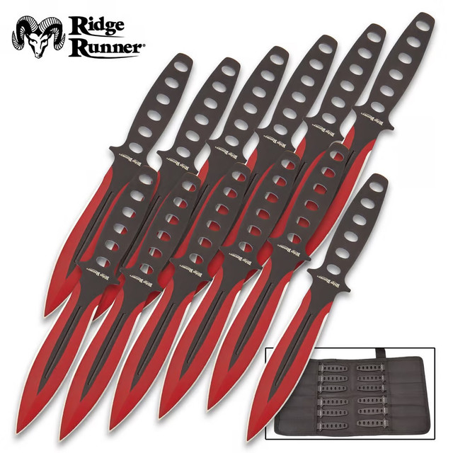 Ridge Runner Searing Red Throwing Set w/Pouch