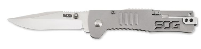 SOG SJ31 SlimJim Plain Edge Assisted Opening
