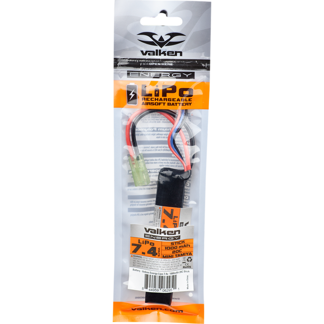 Matrix High Performance 7.4V Airsoft LiPo Battery Starter Pack w/ BMS Smart  Charger (Model: Stick Type / 1000mAh / 20C / Small Tamiya)