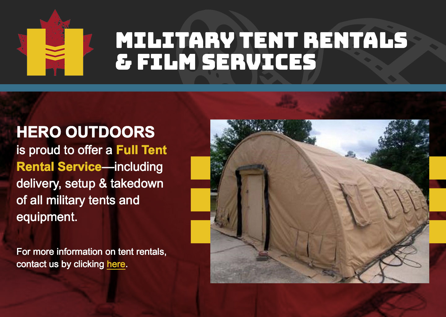Military - Military Tents & Stoves - Military Tent Rentals - Hero Outdoors