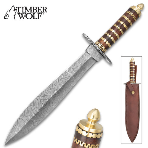 Timber Wolf Emerald Stripe Bowie Knife And Sheath