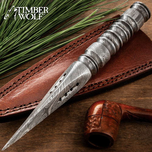 Timber Wolf Emerald Stripe Bowie Knife And Sheath