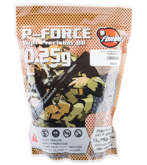 PForce Premium 6mm Airsoft BB (Weight 0.25g / 4000 Rounds / Black