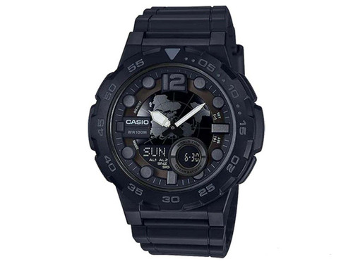 Casio Uomo Orologio Al Quarzo Con Quadrante 3D – Modello AEQ100W-1AV, Nero, Resistente 100m