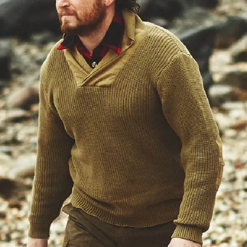 Christmas Sweaters For Men Button Acrylic Sweater Men's Half