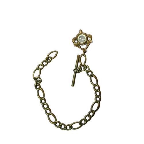 Vintage Victorian Pocket Brass Fob Compass W/ Chain