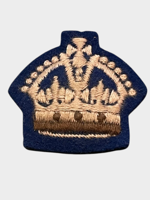 WW2 Canadian Officers cloth Major Kings crown pip blue backing