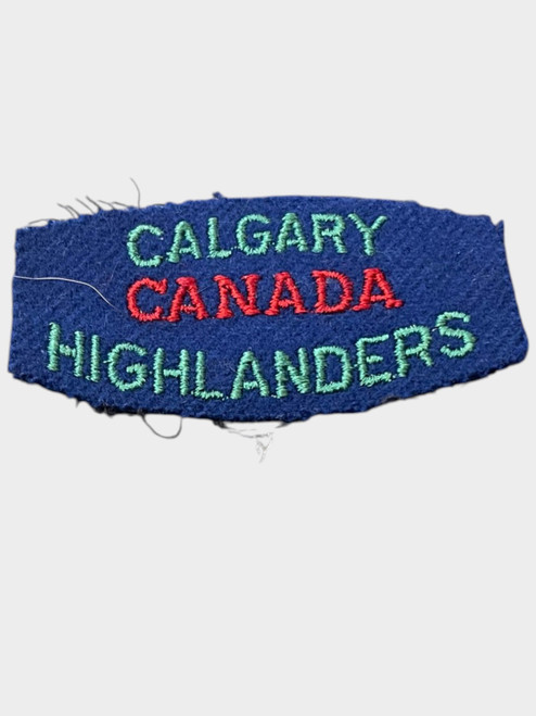 WW2 Calgary Canada Highlanders cloth shoulder title