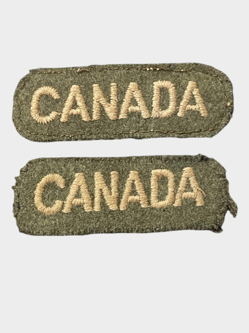 WW2 Canada Shoulder titles Tunic removed matching pair