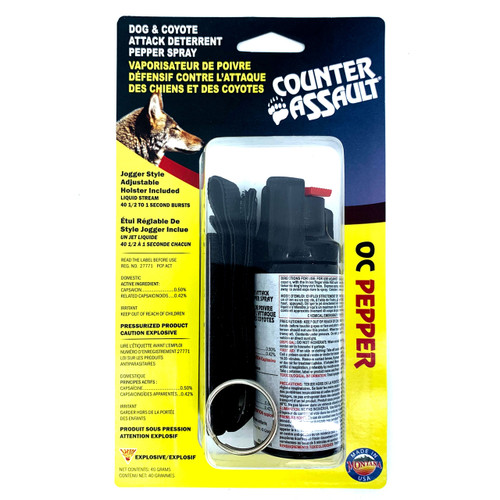 Counter Assault Dog & Coyote Deterrent Pepper Spray w/ Holster Hero