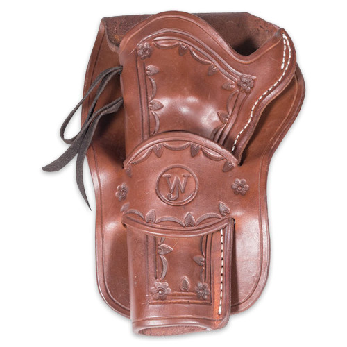 Western Express - Right Handed - Brown Tooled Leather Gun Holster
