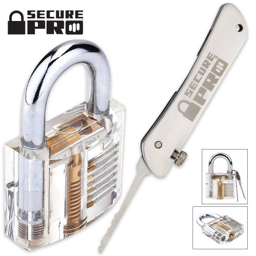 Secure Pro Padlock With Folding Lock Pick Set Hero Outdoors