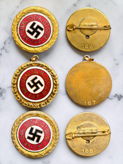 NSDAP Golden Party Badges - Consecutively Numbered Set