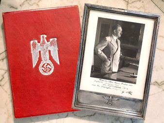 Adolf Hitler Signed Presentation Frame with Case to Heinrich Hoffmann