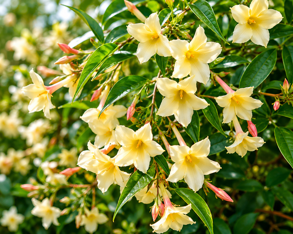 3x Jasminum Devon Cream Jasmine Outdoor Climber in Pots By Direct Plants