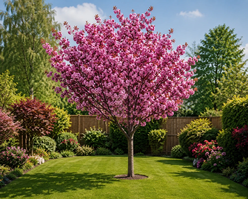 Prunus Royal Burgundy Japanese Flowering Cherry Tree 5-6ft in a 7.5 Litre Pot