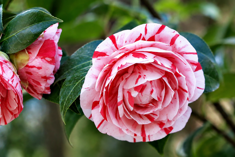 Camellia japonica Lady Vansittart Shrub, Supplied in 3L Pot by Direct Plants
