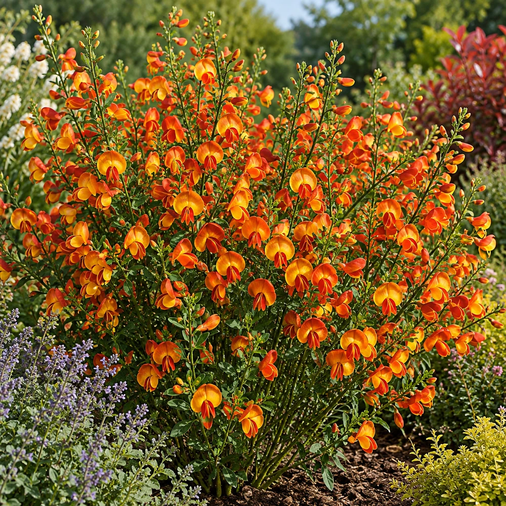Cytisus Lena Broom Shrubs 2-3ft Large Red Orange & Yellow Flowering Plants | Pack of 3 Established Shrubs in 2/3L Pots By Direct Plants