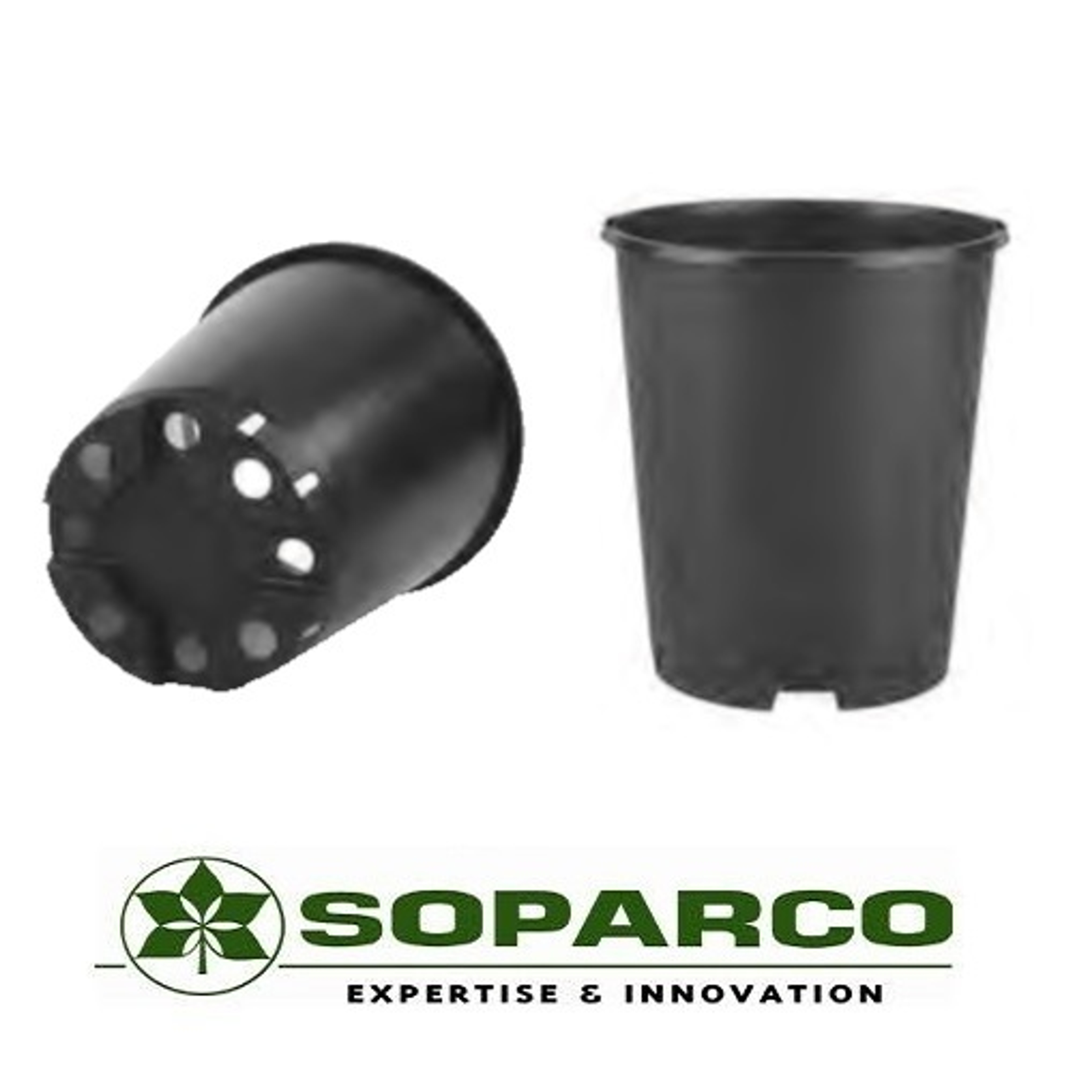 2 Litre Deep Round Black Rose Pot Professional