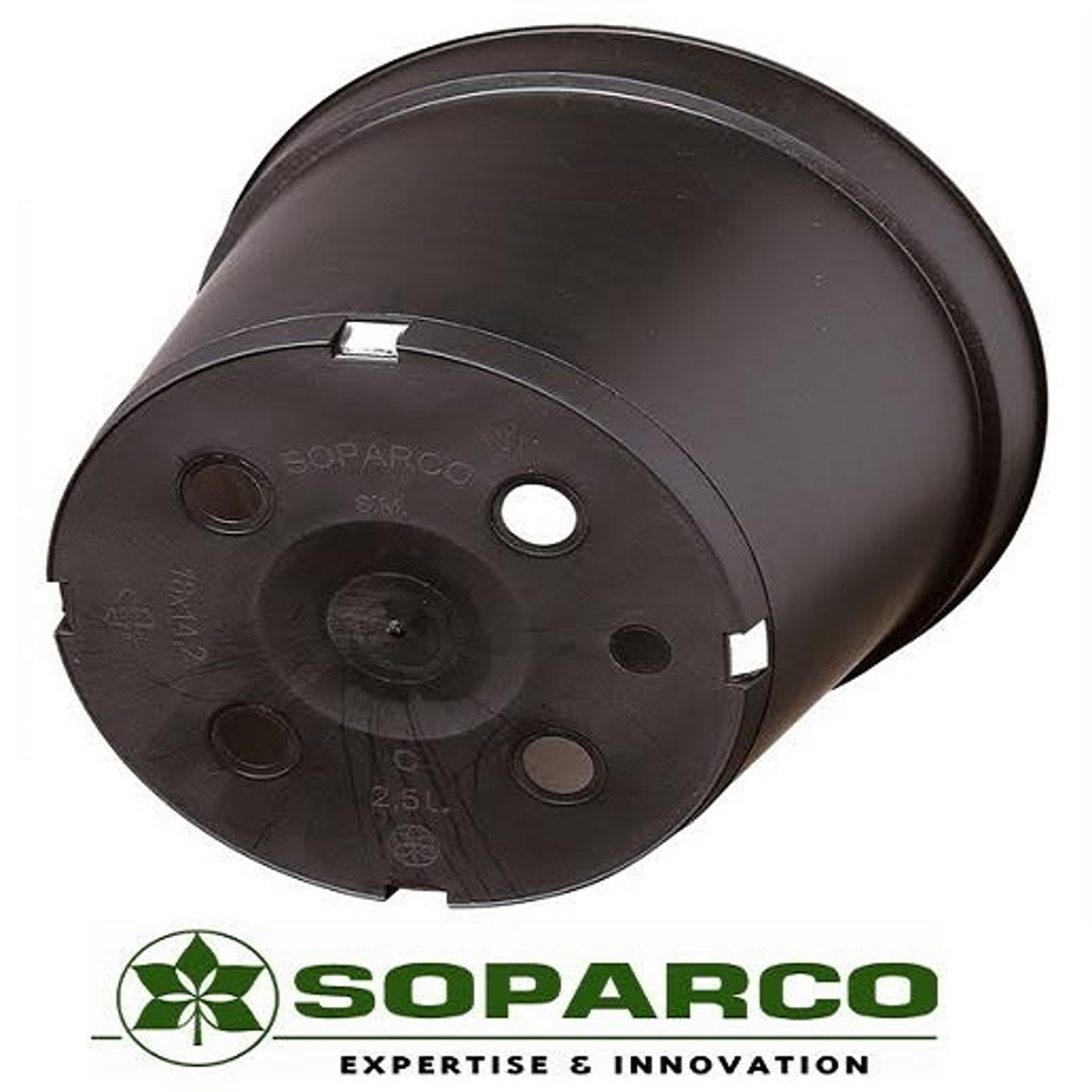 1 Litre Round Black Pot Professional