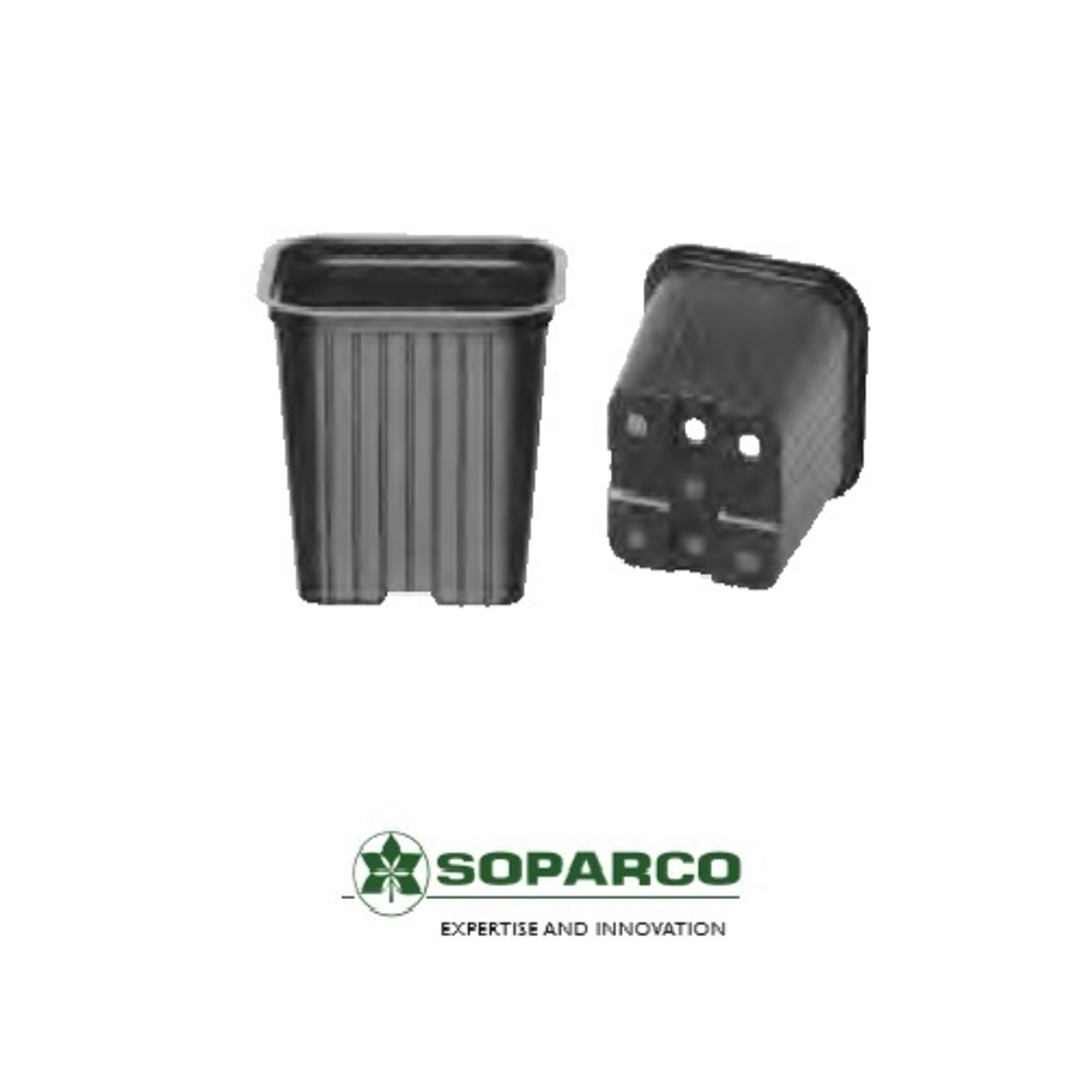 9cm Square Black Professional Liner Pot