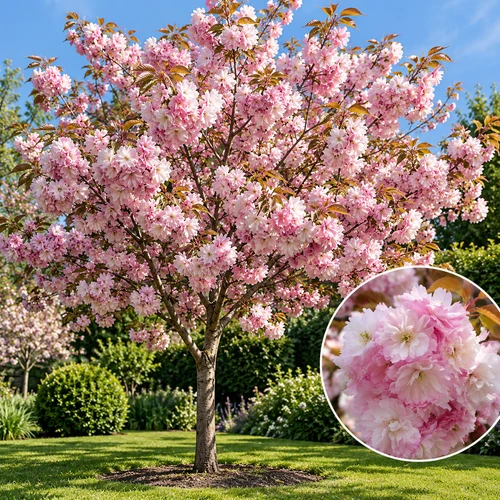 Prunus Accolade Cherry Blossom Tree 6ft XL Double Pink Flowering Tree 7.5L Pot By Direct Plants