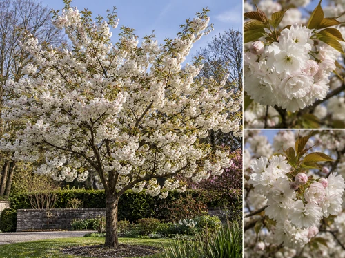 Prunus Blushing Bride Cherry Blossom Tree 6ft XL Pink White Flowering Tree 7.5L Pot By Direct Plants