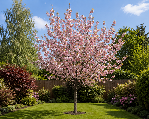 Prunus Pink Champagne Japanese Cherry Blossom Tree 5-6ft Tall in a 7.5 Litre Pot| By Direct Plants