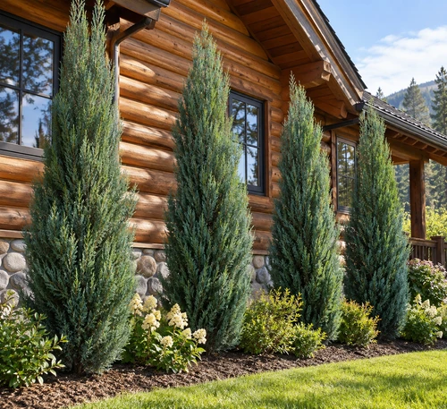6x Juniperus Skyrocket 3ft Large Evergreen Column Conifer Trees 2/3L Pots By Direct Plants