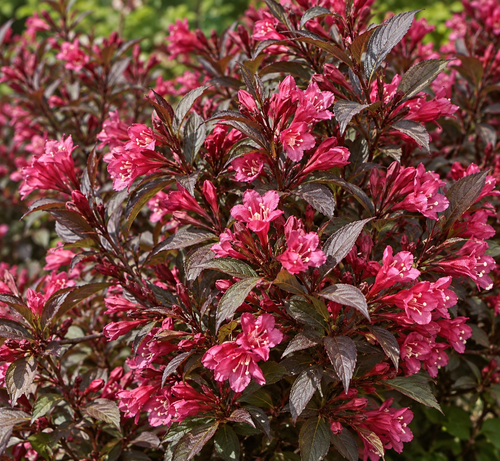 Weigela Florida Purpurea 40-50cm XL Pink Flowering Purple Foliage Shrub 5L Pot – Instant Gardening By Direct Plants