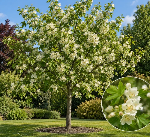 Malus Trilobata Crab Apple 5-6ft XL White Blossom Ornamental Tree 7.5L Pot By Direct Plants